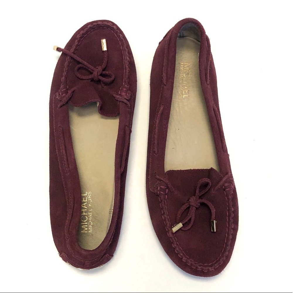 MICHAEL KORS | Burgundy Suede Driving Moccasins 9 - Picture 4 of 5